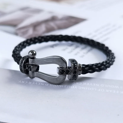 [⭐Haelin Jewelry]FORCE LARGE SERIES HORSESHOE BLACK SAMURAI BRACELET