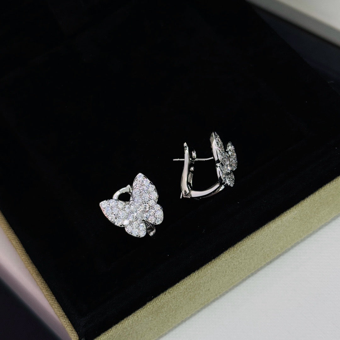 [⭐Haelin Jewelry]BUTTERFLY ALL DIAMOND EARRINGS