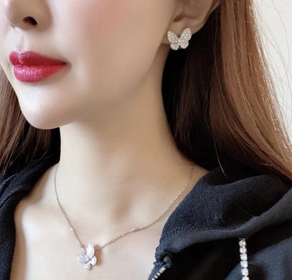 [⭐Haelin Jewelry]BUTTERFLY ALL DIAMOND EARRINGS