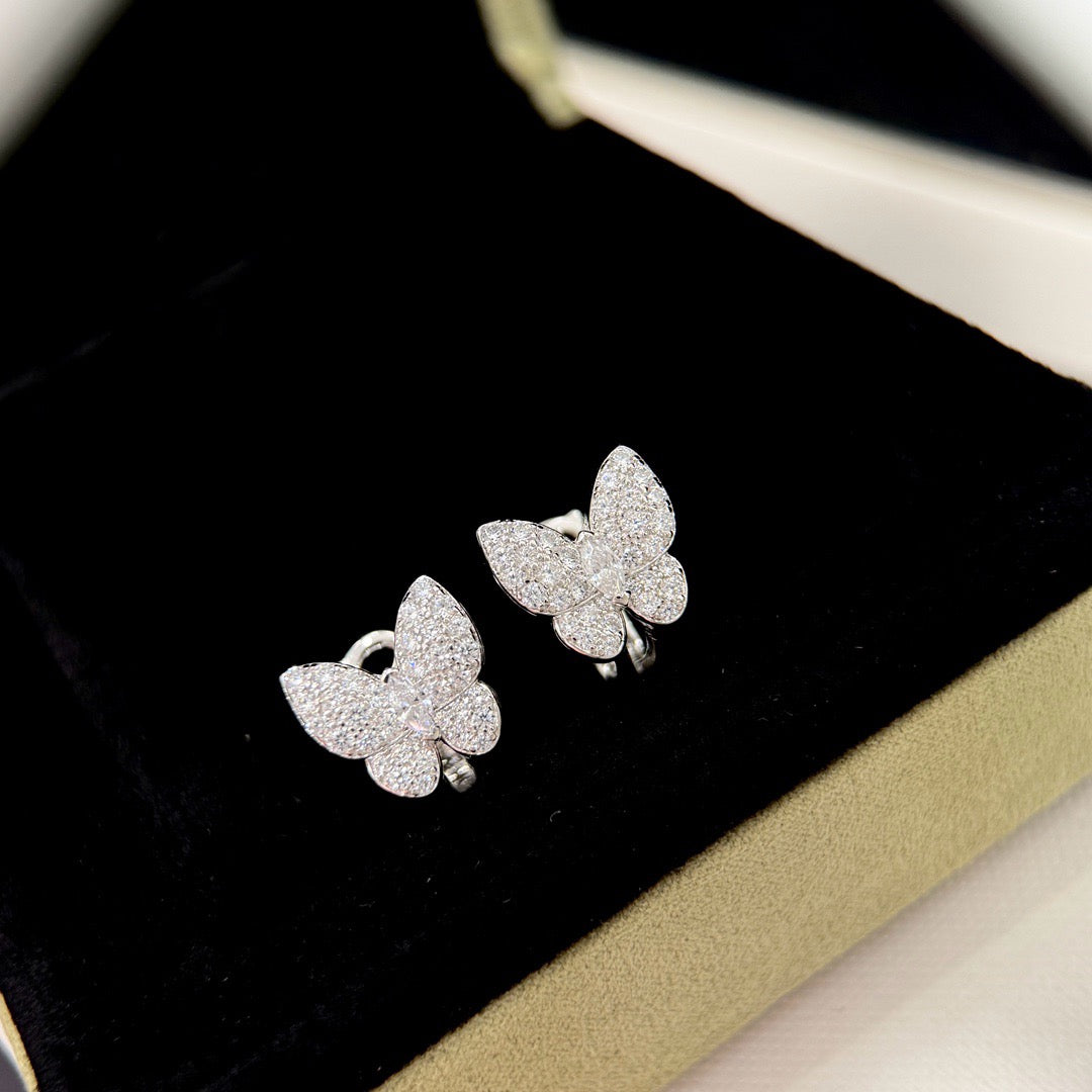 [⭐Haelin Jewelry]BUTTERFLY ALL DIAMOND EARRINGS