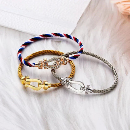 [⭐Haelin Jewelry]FORCE LARGE HORSESHOE NO DIAMOND BRACELET GOLD