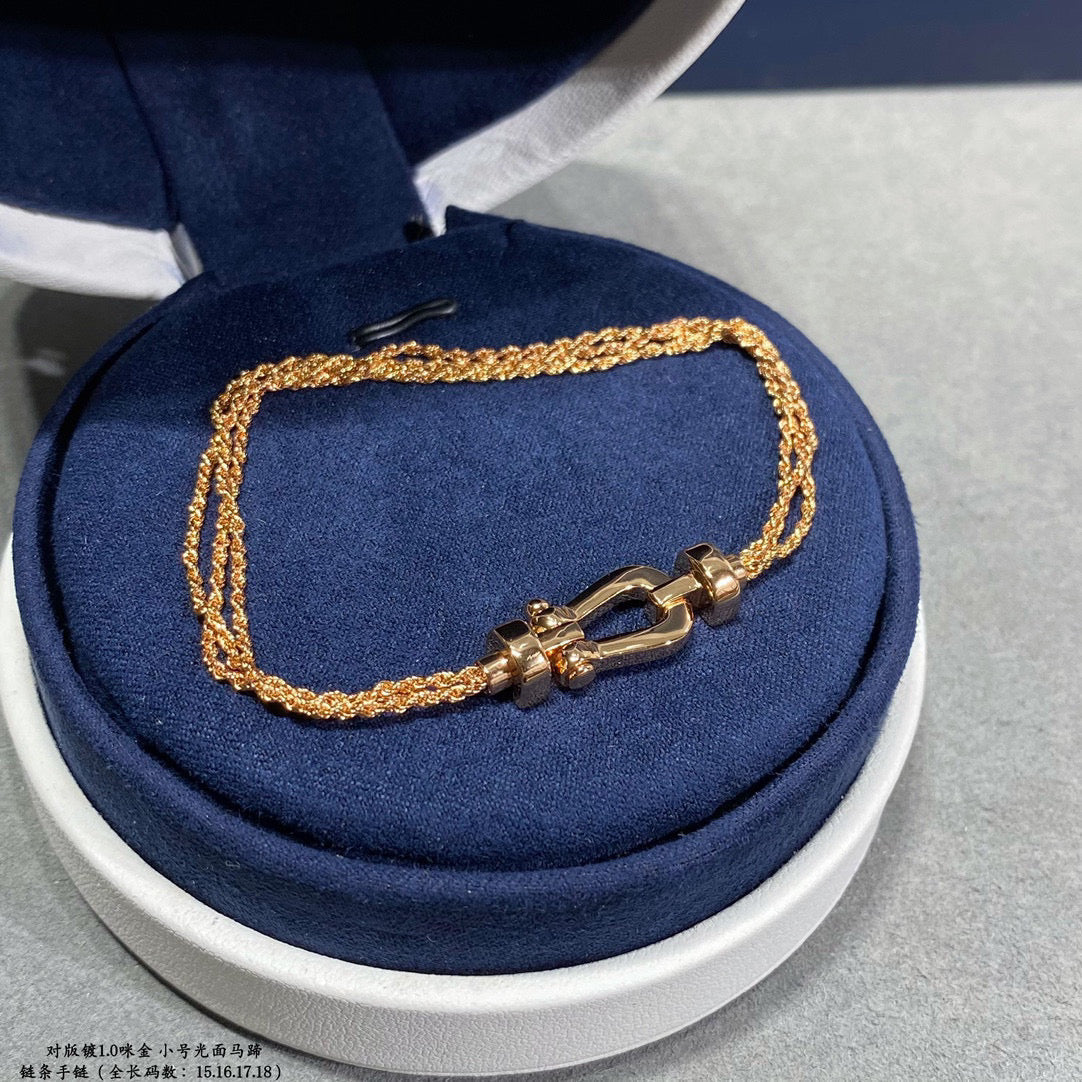 [⭐Haelin Jewelry]FORCE SMALL HORSESHOE  DIAMOND CHAIN ROPE BRACELET