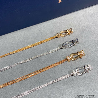 [⭐Haelin Jewelry]FORCE SMALL HORSESHOE  DIAMOND CHAIN ROPE BRACELET