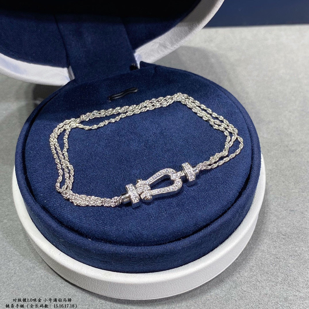 [⭐Haelin Jewelry]FORCE SMALL HORSESHOE  DIAMOND CHAIN ROPE BRACELET