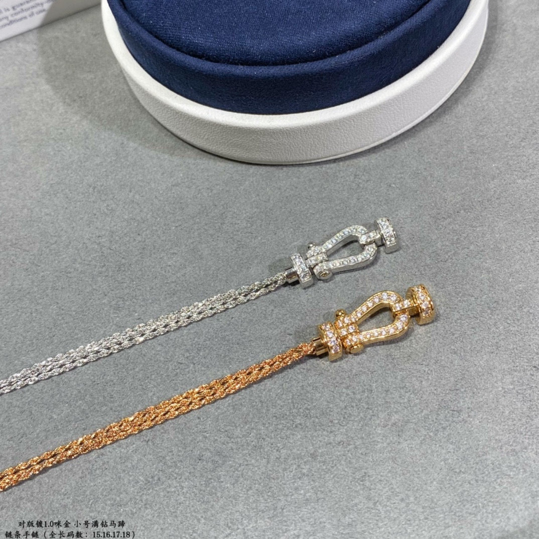 [⭐Haelin Jewelry]FORCE SMALL HORSESHOE  DIAMOND CHAIN ROPE BRACELET