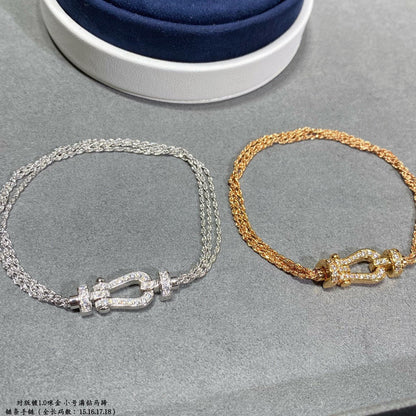 [⭐Haelin Jewelry]FORCE SMALL HORSESHOE  DIAMOND CHAIN ROPE BRACELET