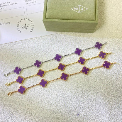 [⭐Haelin Jewelry] CLOVER 5 MOTIF VIOLET BRACELET COLLECTION