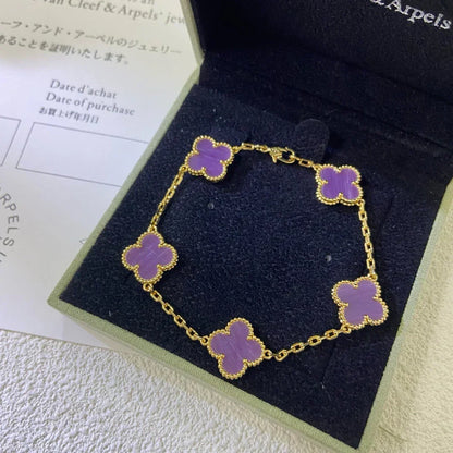 [⭐Haelin Jewelry] CLOVER 5 MOTIF VIOLET BRACELET COLLECTION