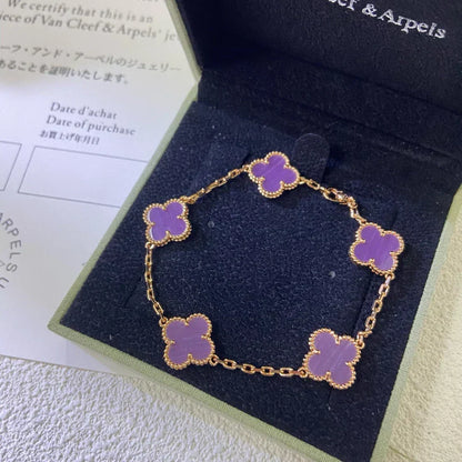 [⭐Haelin Jewelry] CLOVER 5 MOTIF VIOLET BRACELET COLLECTION