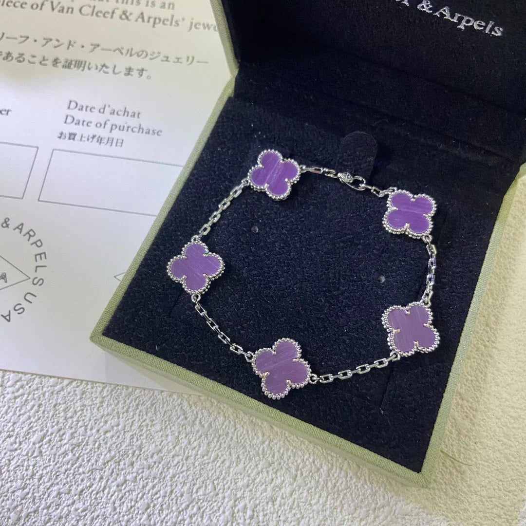 [⭐Haelin Jewelry] CLOVER 5 MOTIF VIOLET BRACELET COLLECTION
