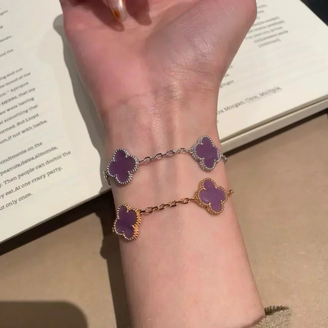 [⭐Haelin Jewelry] CLOVER 5 MOTIF VIOLET BRACELET COLLECTION