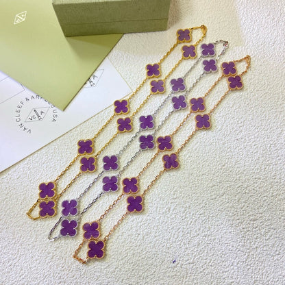 [⭐Haelin Jewelry Jewelry]CLOVER 10 MOTIFS  PURPLE VIOLET  NECKLACE