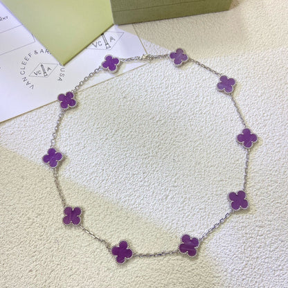[⭐Haelin Jewelry Jewelry]CLOVER 10 MOTIFS  PURPLE VIOLET  NECKLACE