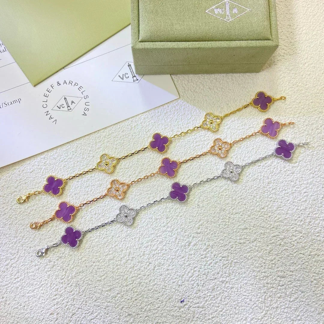 [⭐Haelin Jewelry] CLOVER 5 MOTIF VIOLET BRACELET COLLECTION