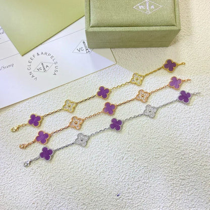 [⭐Haelin Jewelry] CLOVER 5 MOTIF VIOLET BRACELET COLLECTION