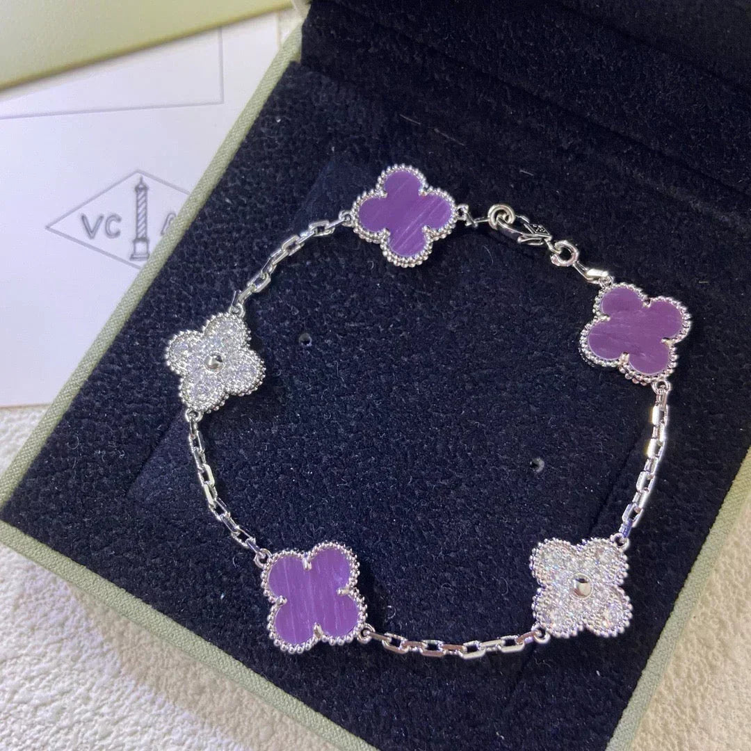 [⭐Haelin Jewelry] CLOVER 5 MOTIF VIOLET BRACELET COLLECTION