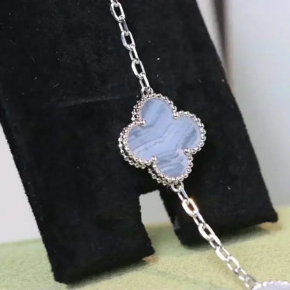 [⭐Haelin Jewelry] CLOVER 5 MOTIF PURPLE CHALCEDONY BRACELET COLLECTION