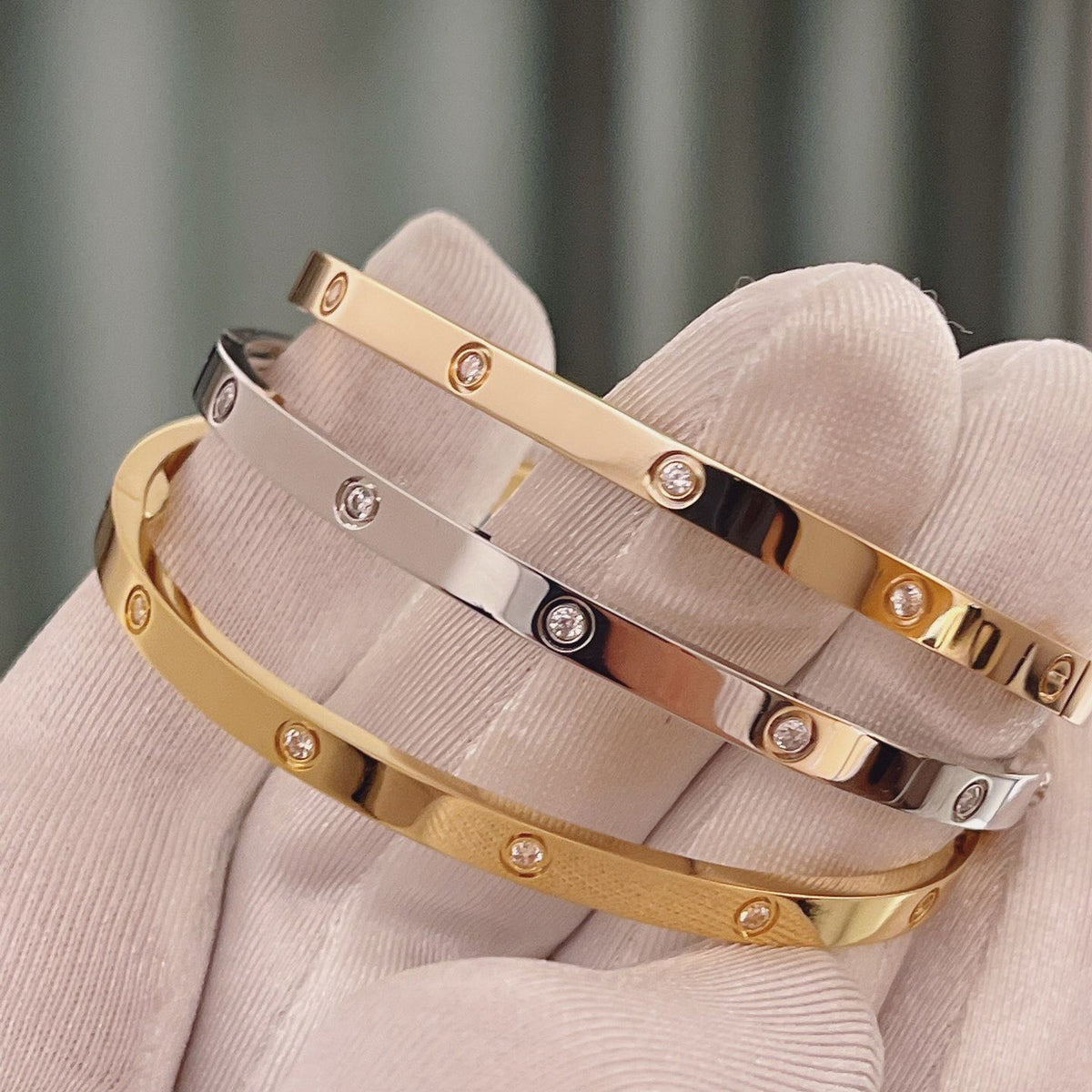 [⭐Haelin Jewelry]LOVE BRACELET 3.65MM 10 DIAMONDS