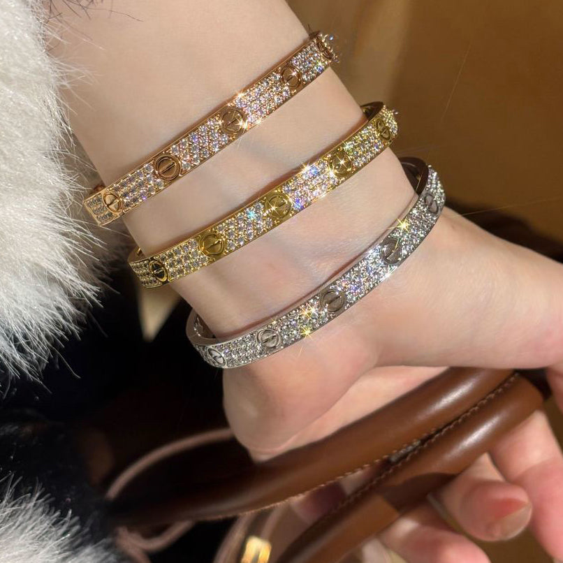 [⭐Haelin Jewelry]LOVE BRACELET 6.1MM DIAMOND-PAVED