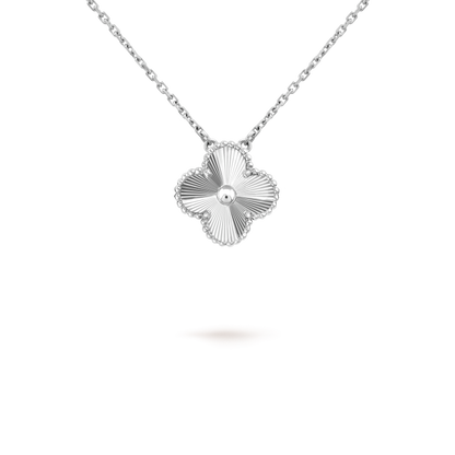 [⭐Haelin Jewelry]CLOVER 15MM LASER NECKLACE SILVER