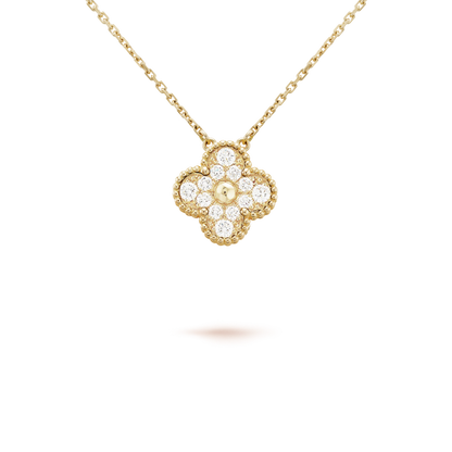[⭐Haelin Jewelry]CLOVER 15MM DIAMOND SINGLE FLOWER NECKLACE