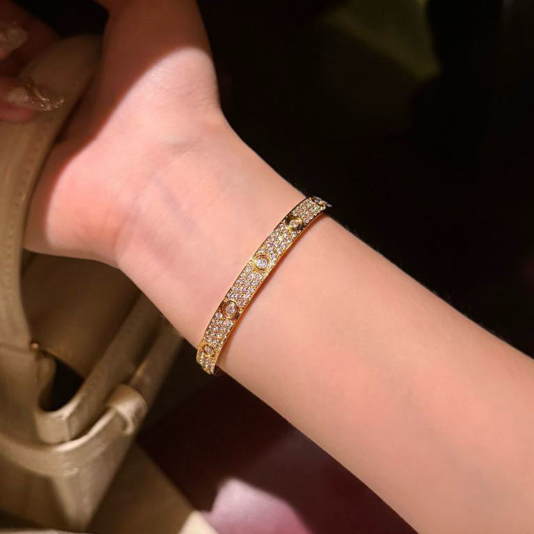 [⭐Haelin Jewelry]LOVE BRACELET 6.1MM DIAMOND-PAVED 10 BIG DIAMONDS