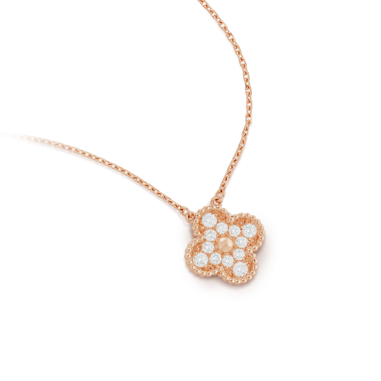 [⭐Haelin Jewelry]CLOVER 15MM DIAMOND SINGLE FLOWER NECKLACE