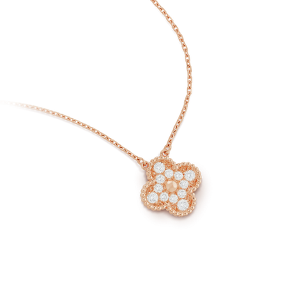 [⭐Haelin Jewelry]CLOVER 15MM DIAMOND SINGLE FLOWER NECKLACE