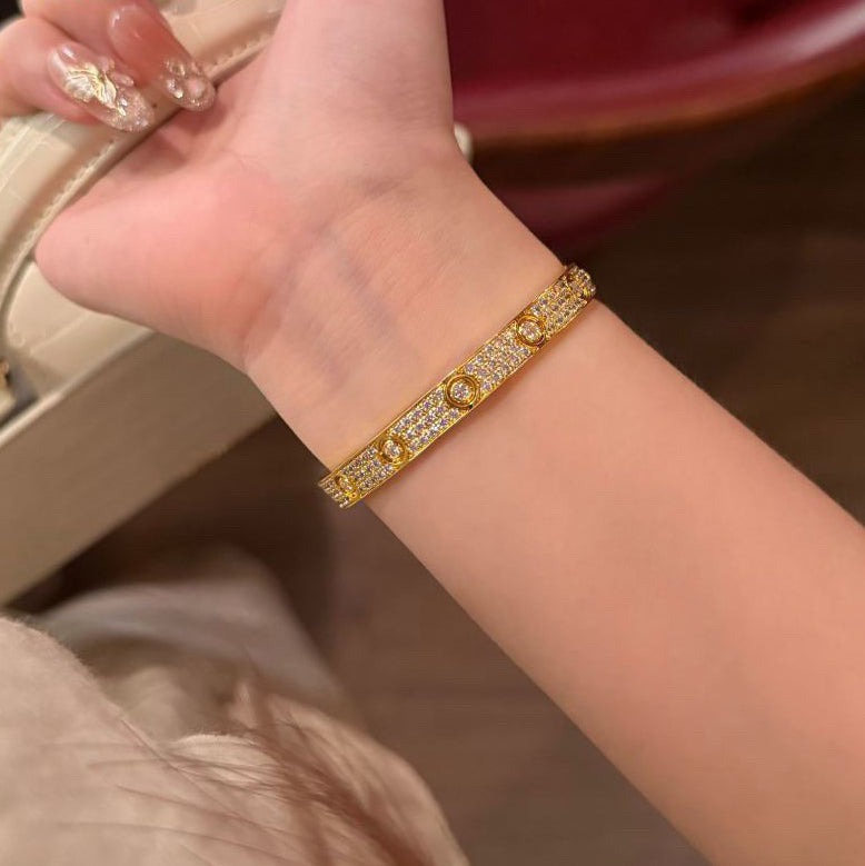 [⭐Haelin Jewelry]LOVE BRACELET 6.1MM DIAMOND-PAVED 10 BIG DIAMONDS