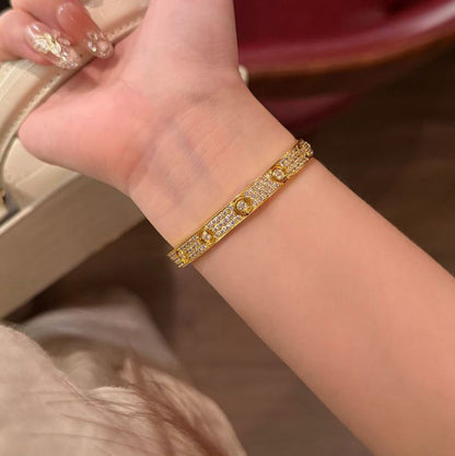 [⭐Haelin Jewelry]LOVE BRACELET 6.1MM DIAMOND-PAVED 10 BIG DIAMONDS