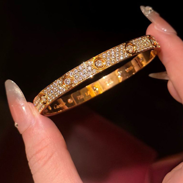 [⭐Haelin Jewelry]LOVE BRACELET 6.1MM DIAMOND-PAVED 10 BIG DIAMONDS