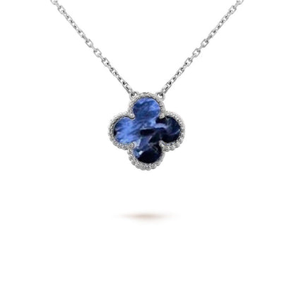 [⭐Haelin Jewelry]CLOVER 15MM PIETERSITE NECKLACE SILVER