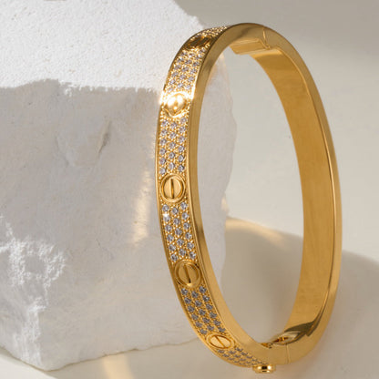 [⭐Haelin Jewelry]LOVE BRACELET 6.1MM DIAMOND-PAVED