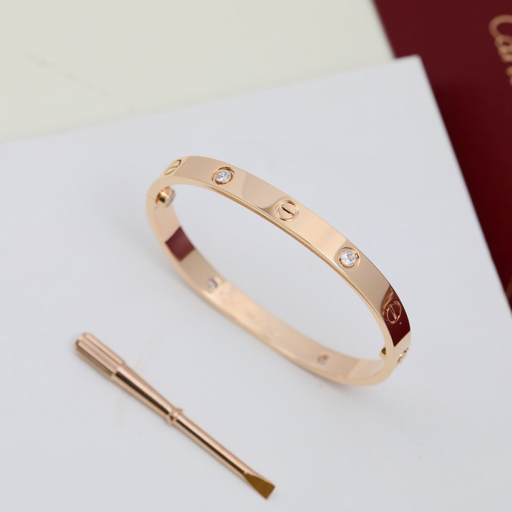 [⭐Haelin Jewelry]LOVE BRACELET 6.1MM 4 DIAMONDS
