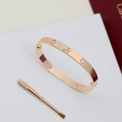 [⭐Haelin Jewelry]LOVE BRACELET 6.1MM 4 DIAMONDS