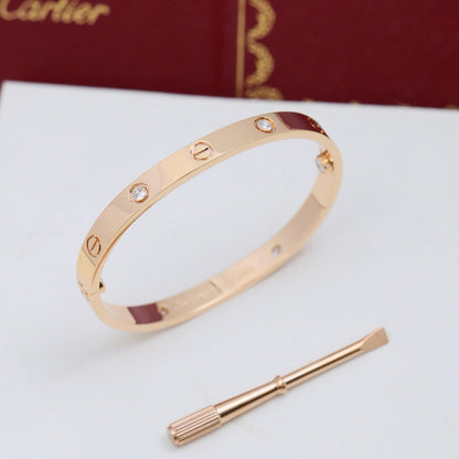 [⭐Haelin Jewelry]LOVE BRACELET 6.1MM 4 DIAMONDS