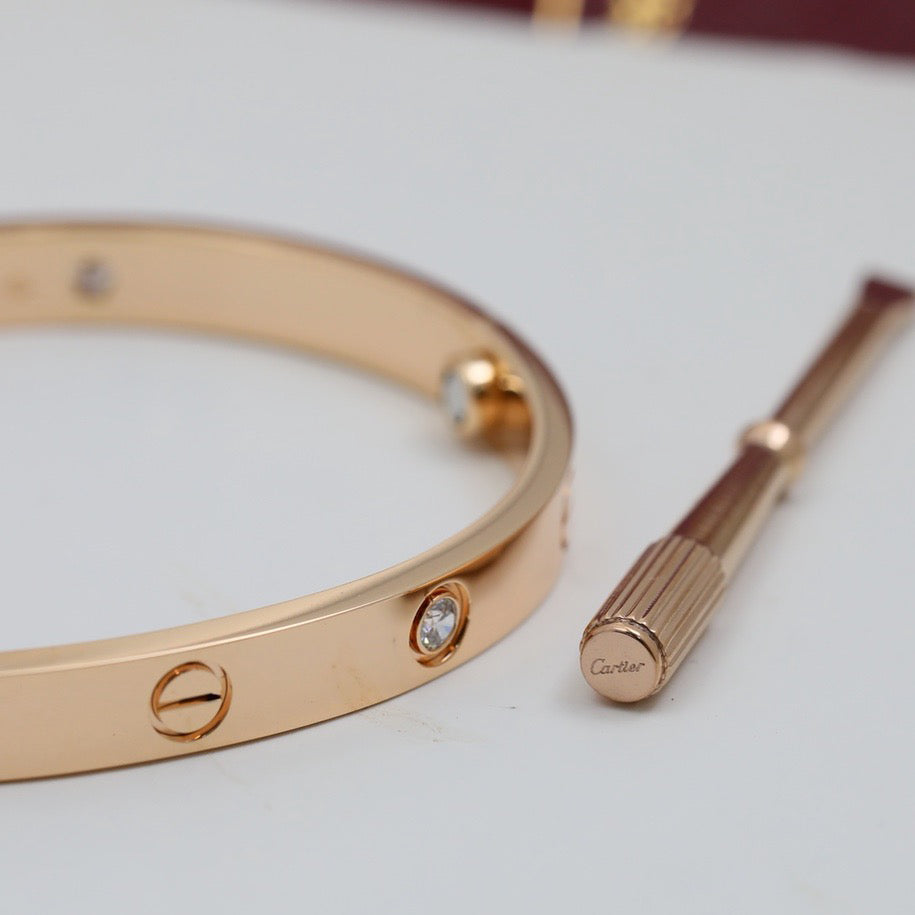 [⭐Haelin Jewelry]LOVE BRACELET 6.1MM 4 DIAMONDS