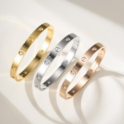 [⭐Haelin Jewelry]LOVE BRACELET 6.1MM 4 DIAMONDS