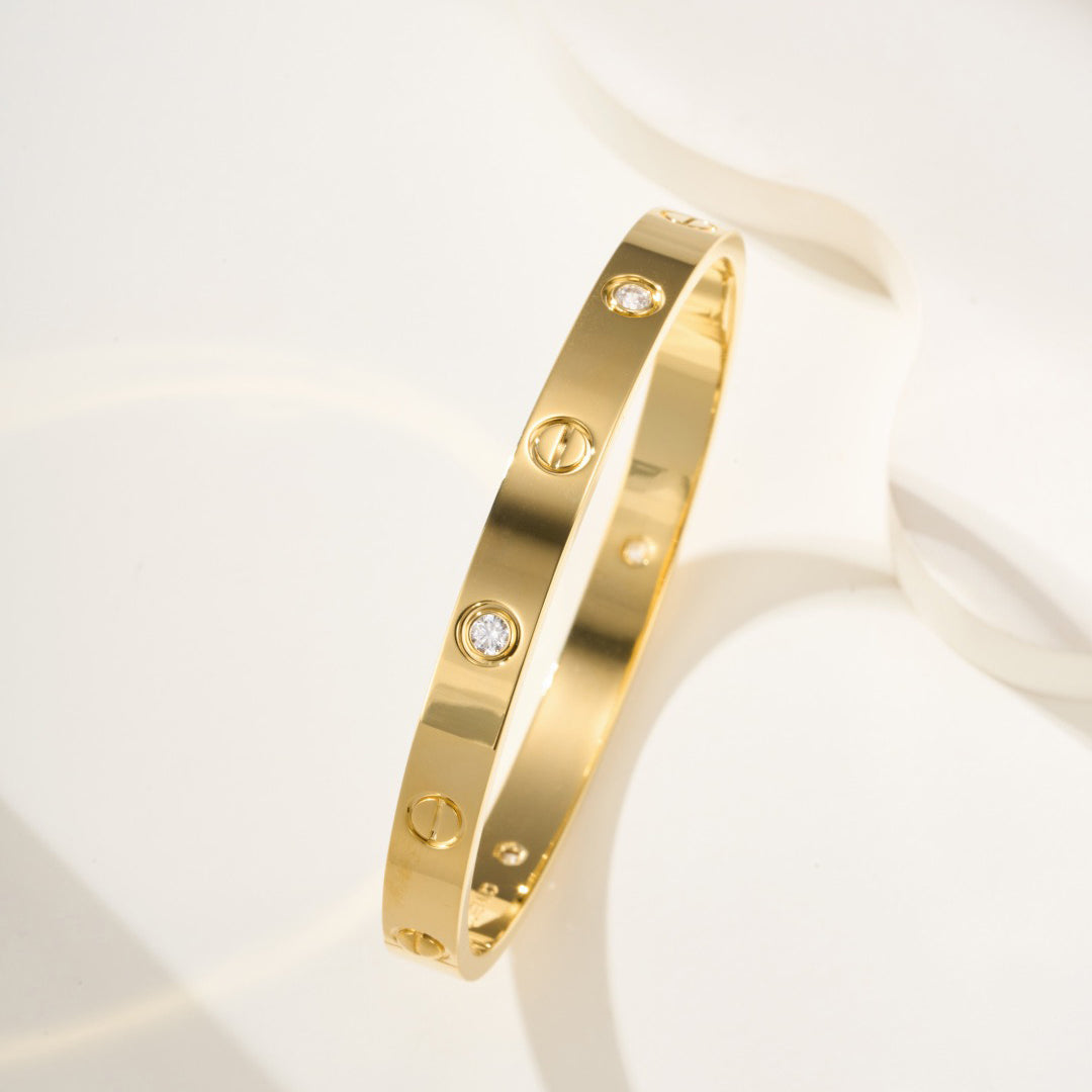 [⭐Haelin Jewelry]LOVE BRACELET 6.1MM 4 DIAMONDS