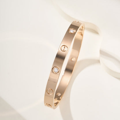 [⭐Haelin Jewelry]LOVE BRACELET 6.1MM 4 DIAMONDS