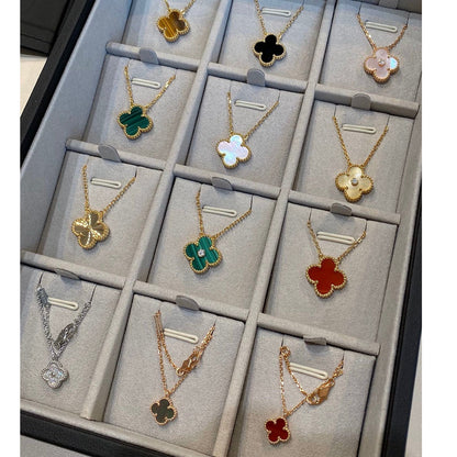 [⭐Haelin Jewelry]CLOVER 15MM LASER NECKLACE SILVER