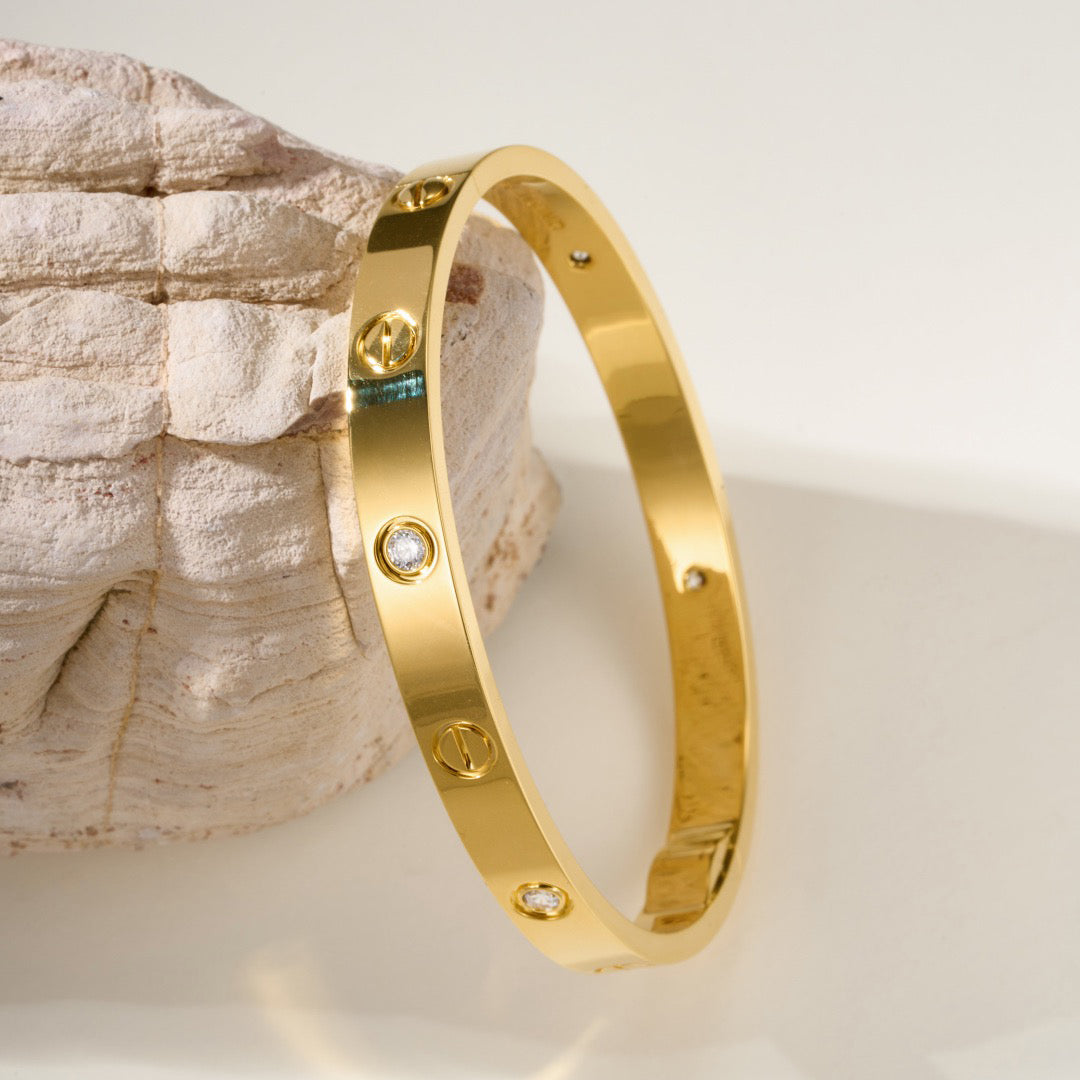 [⭐Haelin Jewelry]LOVE BRACELET 6.1MM 4 DIAMONDS