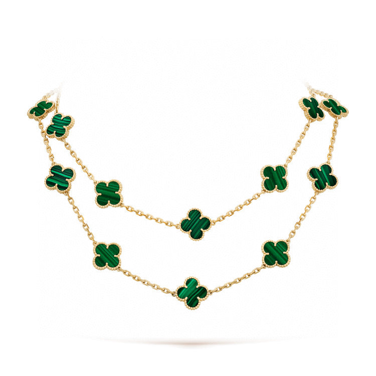 [⭐Haelin Jewelry]CLOVER 20 MOTIFS MALACHITE GOLD