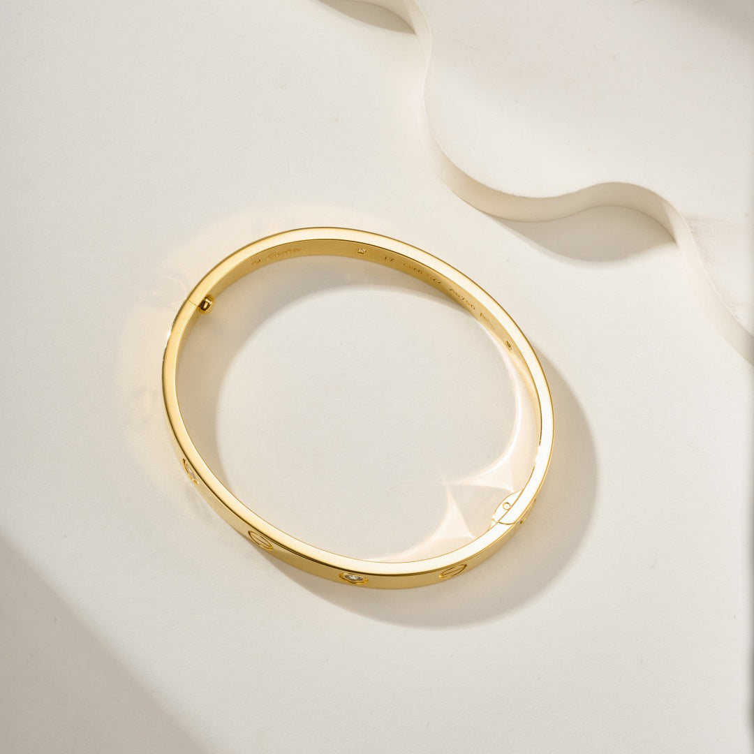 [⭐Haelin Jewelry]LOVE BRACELET 6.1MM 4 DIAMONDS