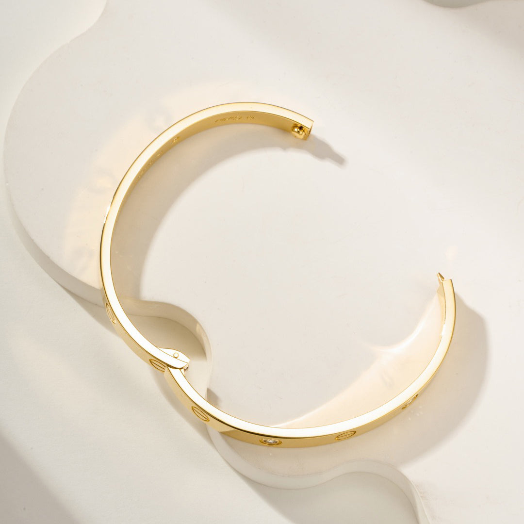 [⭐Haelin Jewelry]LOVE BRACELET 6.1MM 4 DIAMONDS