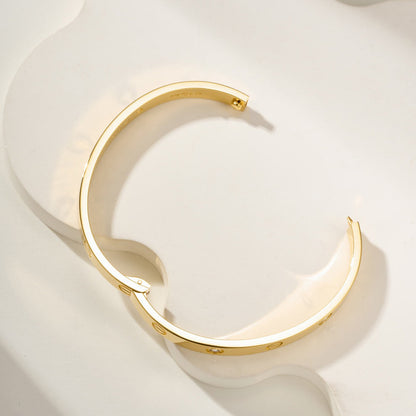 [⭐Haelin Jewelry]LOVE BRACELET 6.1MM 4 DIAMONDS