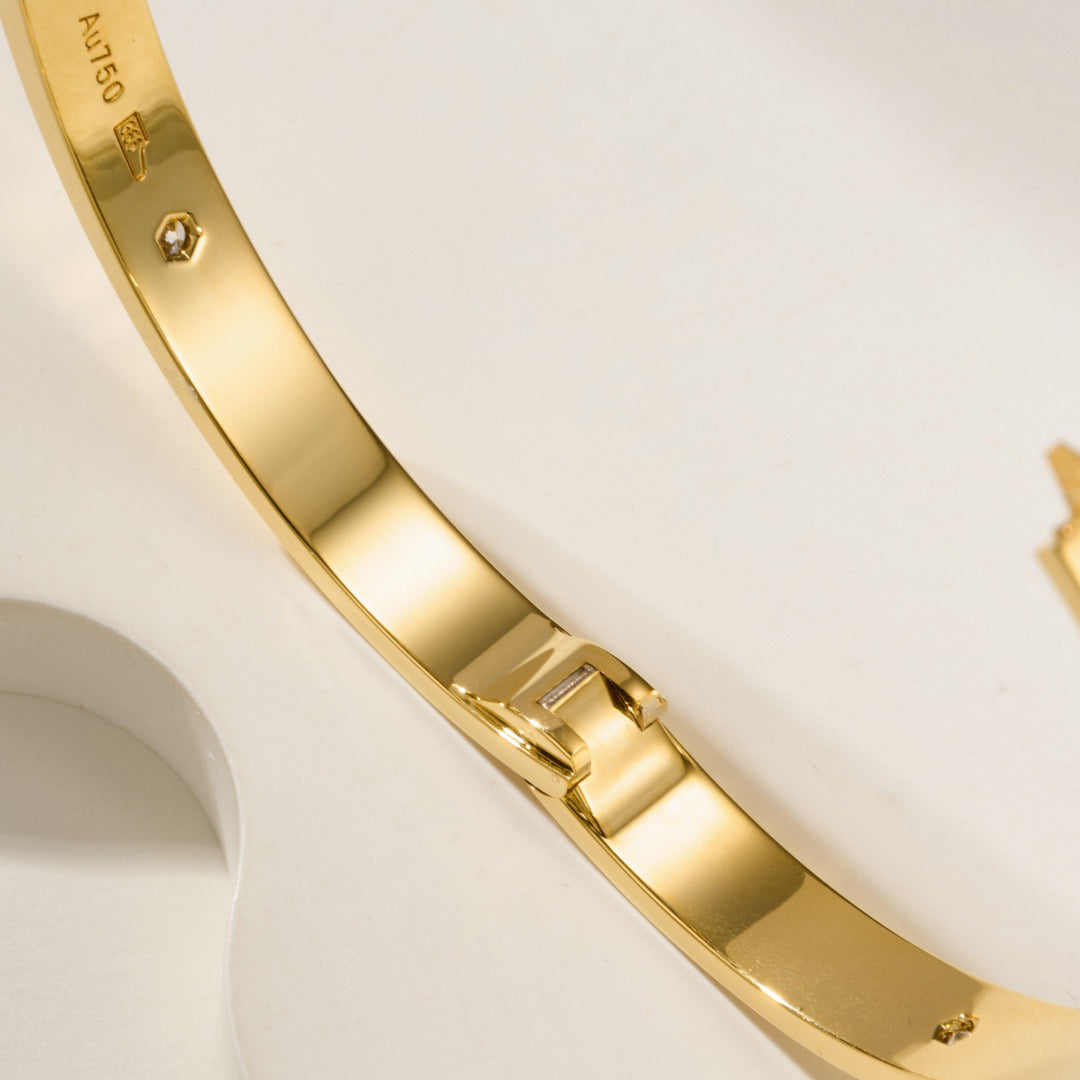 [⭐Haelin Jewelry]LOVE BRACELET 6.1MM 4 DIAMONDS