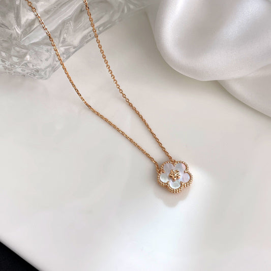 [⭐Haelin Jewelry]LUCKY  WHITE MOP  PLUM BLOSSOM NECKLACE