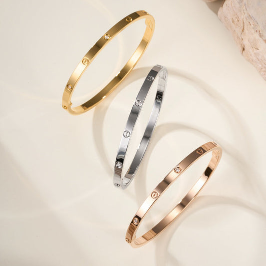 [⭐Haelin Jewelry]LOVE BRACELET 3.65MM 6 DIAMONDS