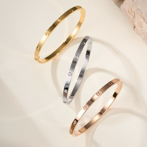[⭐Haelin Jewelry]LOVE BRACELET 3.65MM 6 DIAMONDS